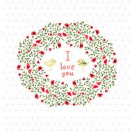Floral postcard Vector image cards Declaration of love