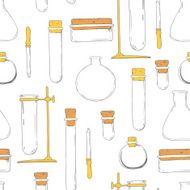 Seamless Texture Set of test tubes on a white background