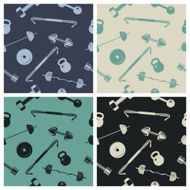 Set of seamless backgrounds - sign weights for fitness or