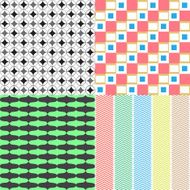 four abstract retro seamless simple patterns eps10
