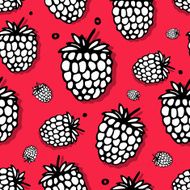 Raspberry seamless pattern for your design N2