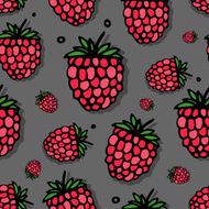 Raspberry seamless pattern for your design N3