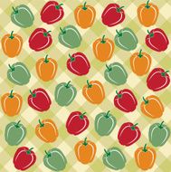 Seamless pattern of sweet peppers different colors