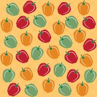 Seamless pattern of sweet peppers different colors N2