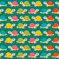 seamless pattern of stylized turtles