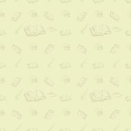 Books library seamless hand drawn doodle pattern N2