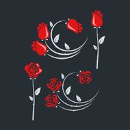 set of rose flowers design background