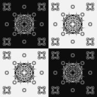 Decorative design elements Black and white background N2