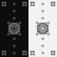 Decorative design elements Black and white background N3