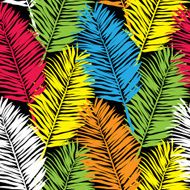 Palm leaves vector seamless pattern background