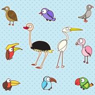 cute birds set