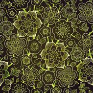 Fine summer vector pattern in line art style