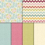 Vector colorful seamless patterns with fabric texture N2