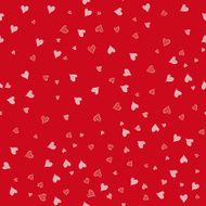 Seamless pattern with hearts Cute hearts on a red background