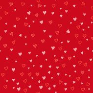 Seamless pattern with hearts Cute hearts on a red background N2