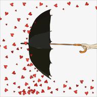 The inverted umbrella with hearts Valentine&#039;s Day