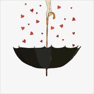 The inverted umbrella with hearts Valentine&#039;s Day N3