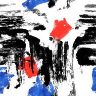 Vector Illustration Hand painted black red blue brush stroke