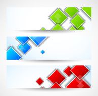 Set of banners with squares N2