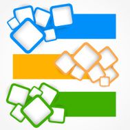 Set of banners with squares N3