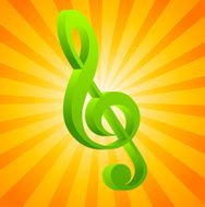 G clef on orange background