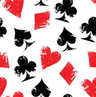 Grunge poker signs seamless pattern