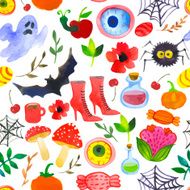 Vector Illustration with original watercolor background N7