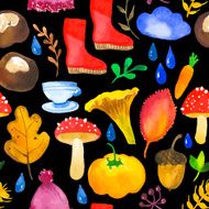 Vector Illustration with original watercolor background N9