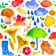 Vector Illustration with original watercolor background N10