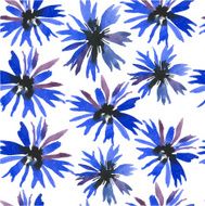 Vector Illustration with original watercolor flowers background