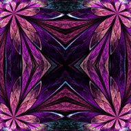 Symmetrical flower pattern in stained-glass window style N6