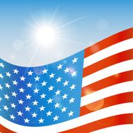 U S flag and the sun Independence Day - July N2
