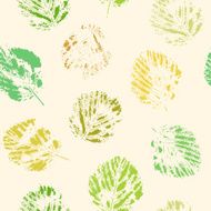 Colorful leaves print seamless pattern in green