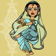 Indian woman vector illustration N2