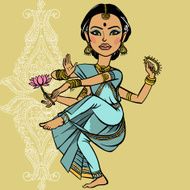 Indian woman vector illustration N5