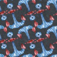 Seamless pattern with anchor Watercolor illustration N3