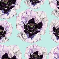 Seamless pattern with flowers Watercolor illustration N4