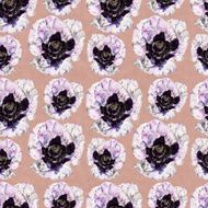 Seamless pattern with flowers Watercolor illustration N5