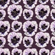 Seamless pattern with flowers Watercolor illustration N6