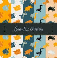 Farm animal seamless pattern set