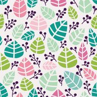 Seamless pattern in vector made of leaves