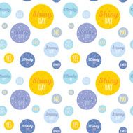 Childish pattern with cute smiley weather icons N11