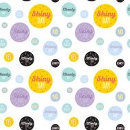 Childish pattern with cute smiley weather icons N12