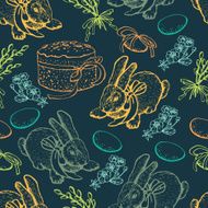 Decorative hand-drawing easter pattern