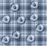 Seamless gingham pattern with circular elements
