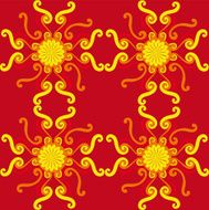 Seamless pattern Decorative yellow sun