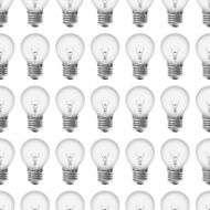 Monochrome seamless pattern with realistic light bulbs