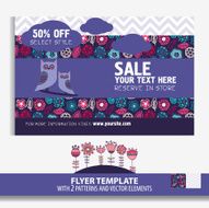 Sweet flyer template with 2 patterns N2