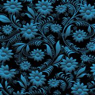 Floral pattern on black background