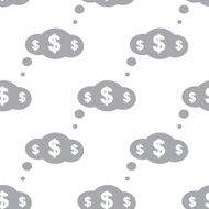 New Dollar cloud seamless pattern